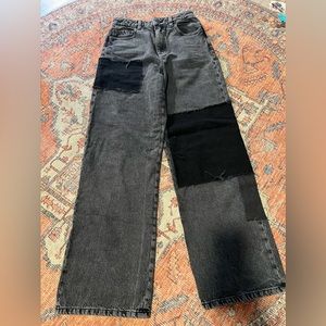 Urban A Jambe large/street wide leg black patches jeans!